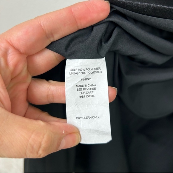 Birdy Grey floor length shiny satin one shoulder lace tie-up back gown size: S - Picture 15 of 15